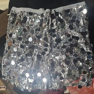 Silver Sequin Mini Skirt – Sleek Party Style